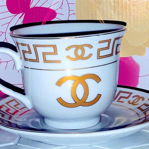 Chanel Embroidered Tea Cup And Saucer ☕️ - Picture 3 of 15